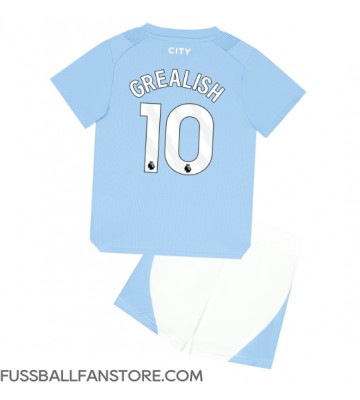 Manchester City Jack Grealish #10 Replik Heimtrikot Kinder 2023-24 Kurzarm (+ Kurze Hosen)